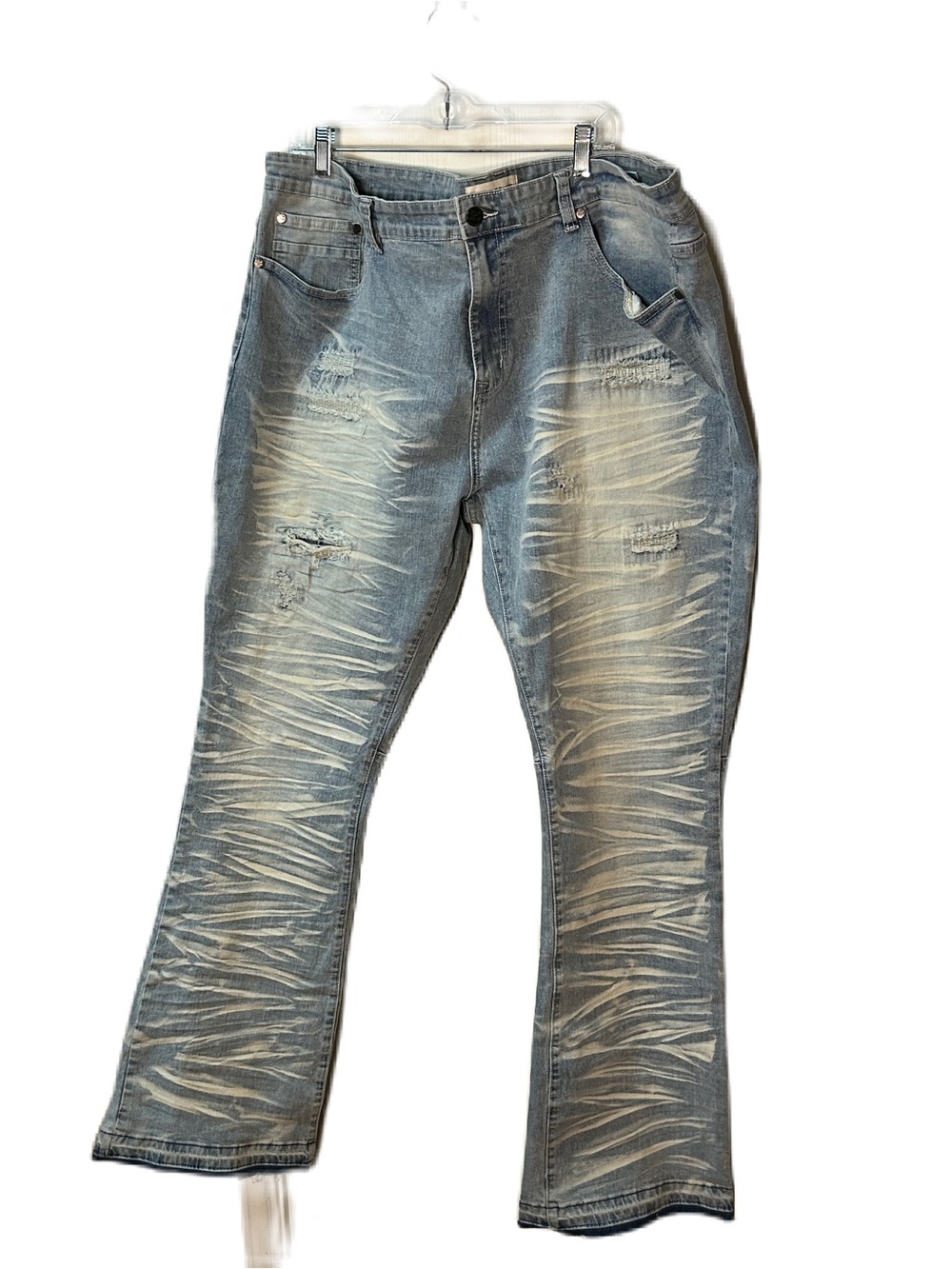 BLIND TRUST MEN SLASHED Distressed WASH SLIM FIT JEANS. SZ 44x36.